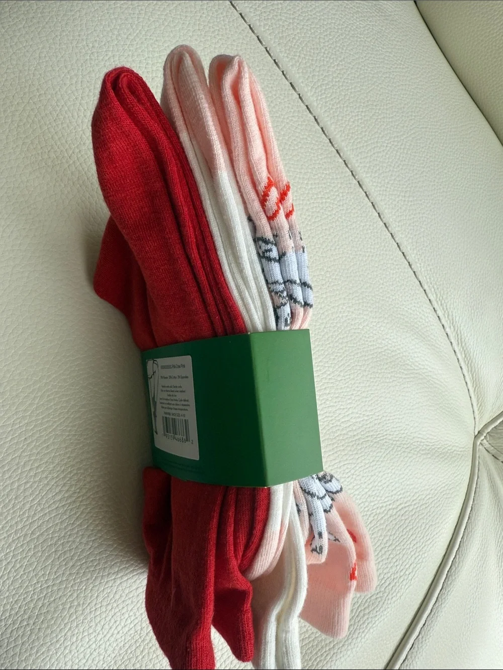 Kate Spade New York Crew Socks‎ 3-Pack Blush Red Heart Print